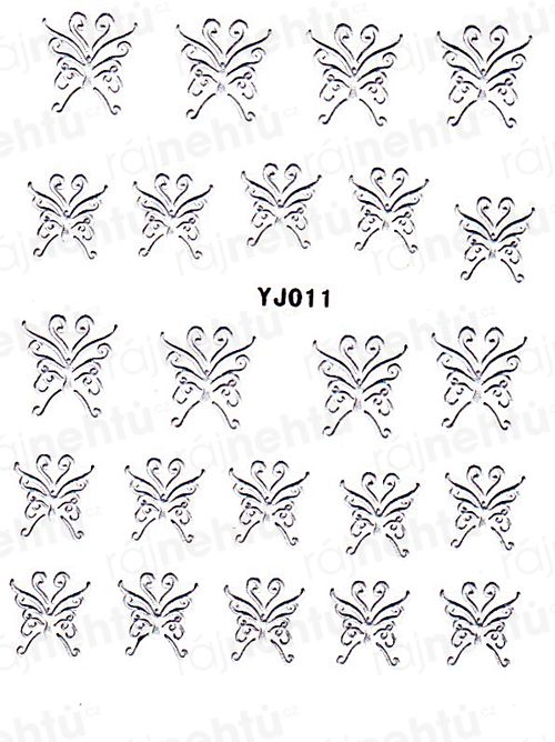 Samolepky na nehty - stříbrné 011