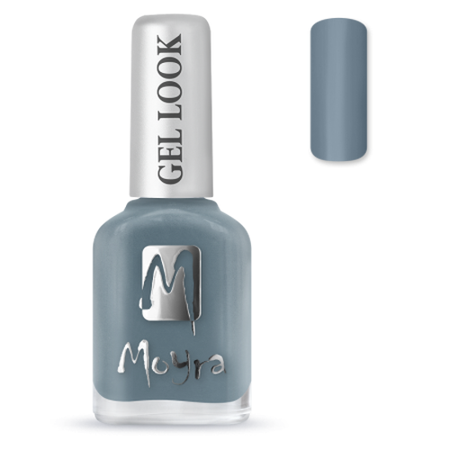 Moyra Gel Look lak na nehty 1015 Maeva 12 ml - šedomodrý gelový efekt