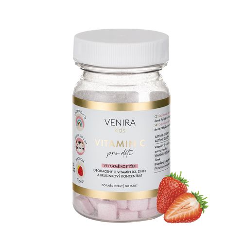 VENIRA vitamin C pro děti, 120 tablet, jahoda