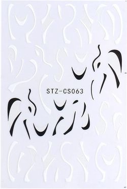 Samolepky na nehty proužky - černo-bílé CS063