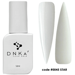 DNKa' Rubber Cover Base 0045 Star 12 ml - mléčně bílá gumová báze s třpytivým efektem