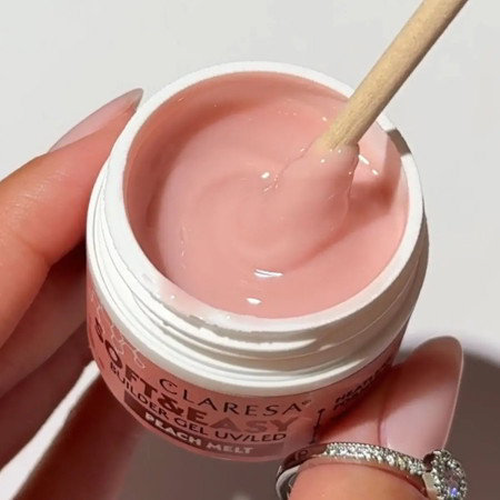 Claresa Soft&Easy Peach Melt 45 g - broskvový stavební gel na nehty, samonivelační