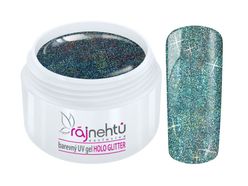 Ráj nehtů Barevný UV gel HOLO GLITTER 5 ml - Blue