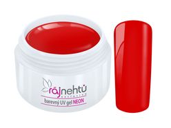 Ráj nehtů Barevný UV gel NEON - Red - Červený 5ml
