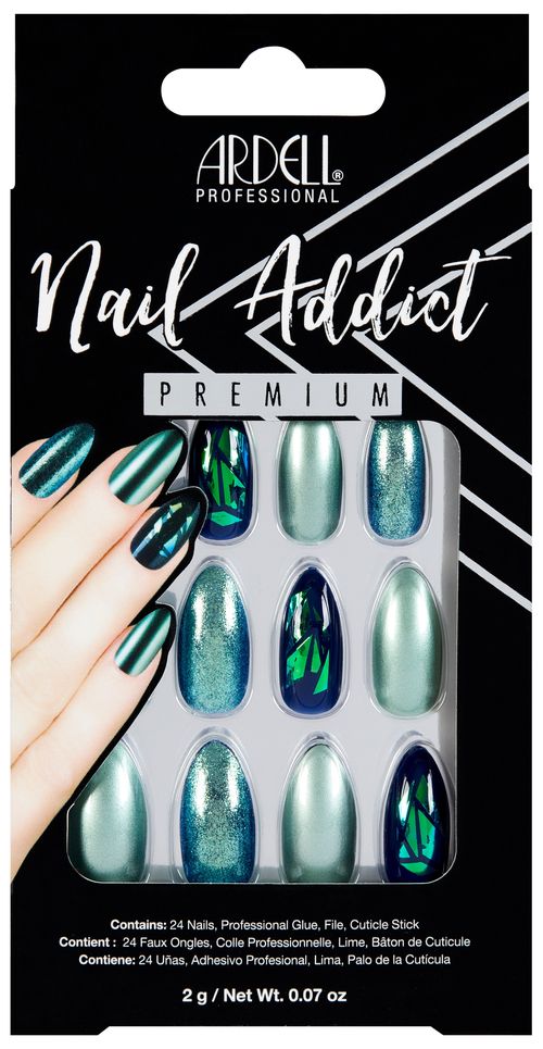 ARDELL Nehty Nail Addict - Green Glitter Chrome