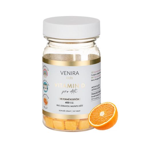 VENIRA vitamin D pro děti, 120 tablet, pomeranč