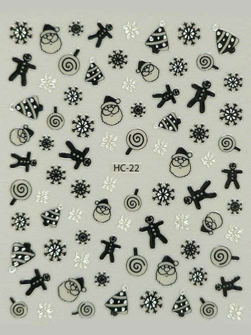 Samolepky na nehty 2D Vánoce - HC-22