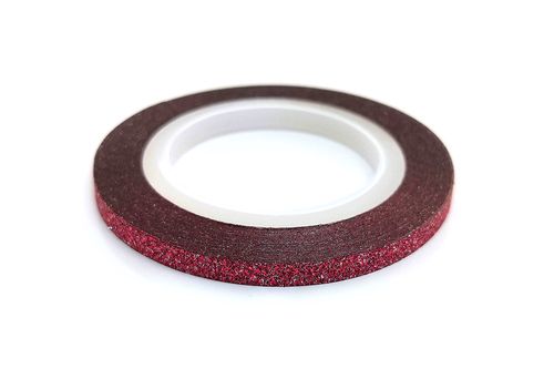 Zdobící páska 3mm - glitter červená