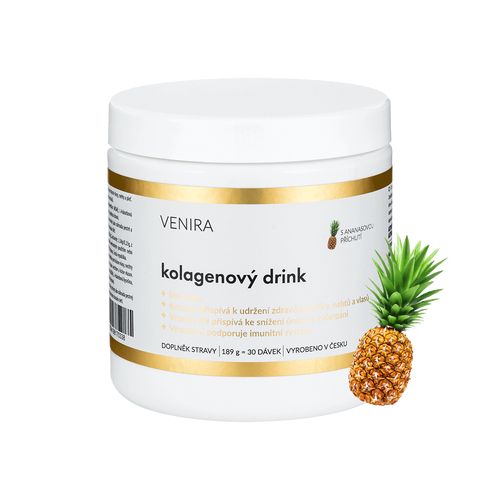 VENIRA kolagenový drink pro vlasy, nehty a pleť, 189 g, 30 dávek, ananas