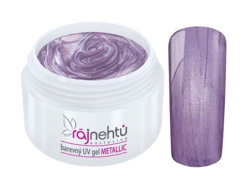 Ráj nehtů Barevný UV gel METALLIC - Lavender 5ml