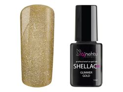 Ráj nehtů UV gel lak Shellac Me 12ml - Glimmer Gold