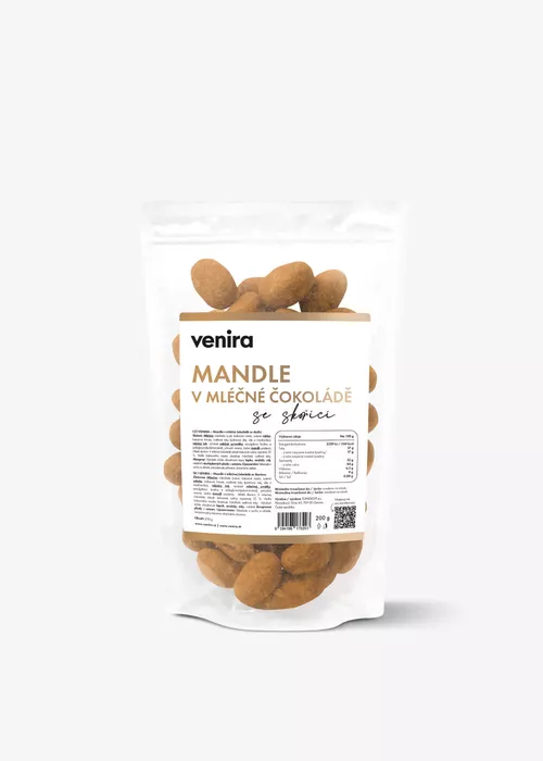 VENIRA mandle v mléčné čokoládě se skořicí, 200 g