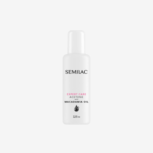 Aceton Semilac Gelový odstraňovač lesku s makadamiovým olejem 125 ml