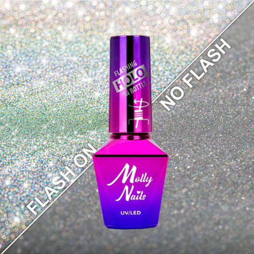 Molly Nails Flashing Holo je magnetický hybridní lak s holografickým efektem 8g