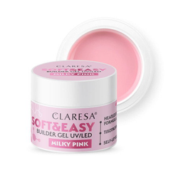 CLARESA STAVEBNÍ GEL NA NEHTY SOFTEASY MILKY PINK 12G
