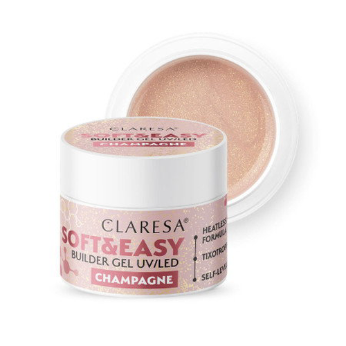 CLARESA STAVEBNÍ GEL NA NEHTY SOFTEASY CHAMPAGNE 90G