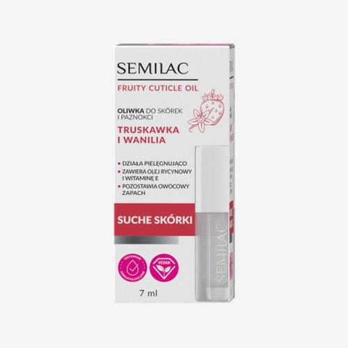 Semilac Vyživující olej na nehty jahoda a vanilka 7ml