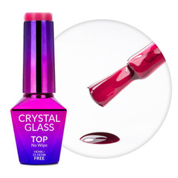 Molly Nails barevný vrchní lak Crystal Glass Raspberry 10g