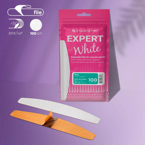 Staleks Expert jednorázové pilníky DFE-42-100w bílé