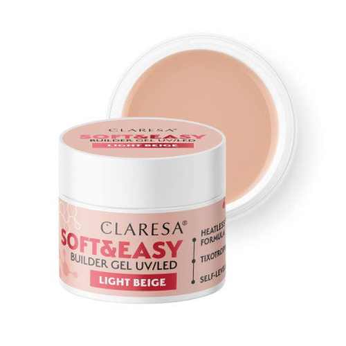 CLARESA STAVEBNÍ GEL NA NEHTY SOFT&EASY LIGHT BEIGE 90G