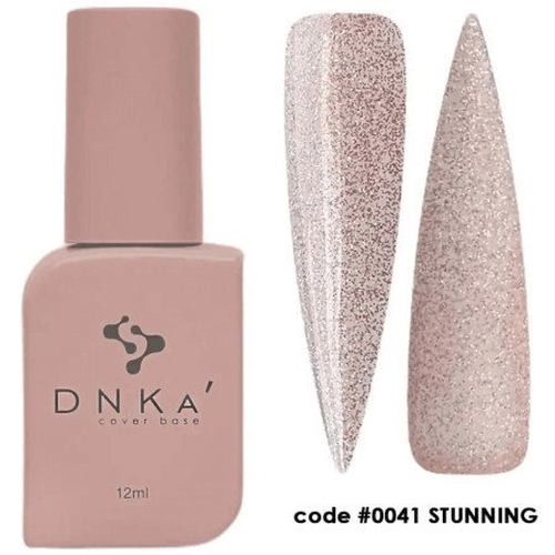 DNKa' Rubber Cover Base 0041 Stunning 12ml - gumová báze s nude třpytkami