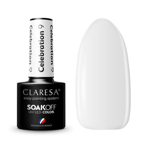 Gel lak CLARESA® Celebration 9 5ml - bílý poloprůhledný