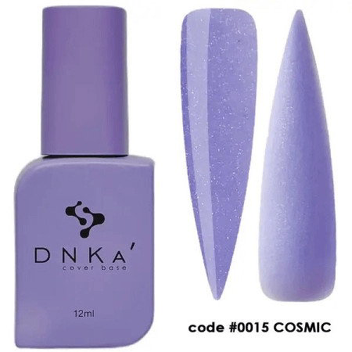 DNKa' Gumová krycí báze 0015 Cosmic 12ml - levandulová třpytivá gumová báze