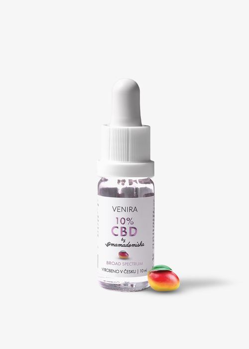 Venira CBD 10% olej by @mamadomisha s mangovou příchutí, 10 ml