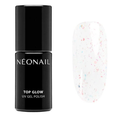 NeoNail Top Glow Shiny Flakes 7,2 ml - průhledný top se třpytkami
