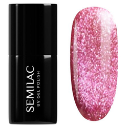 Semilac gel lak 795 Magnetic Raspberry 7 ml - malinově červený Cat Eye Flash efekt