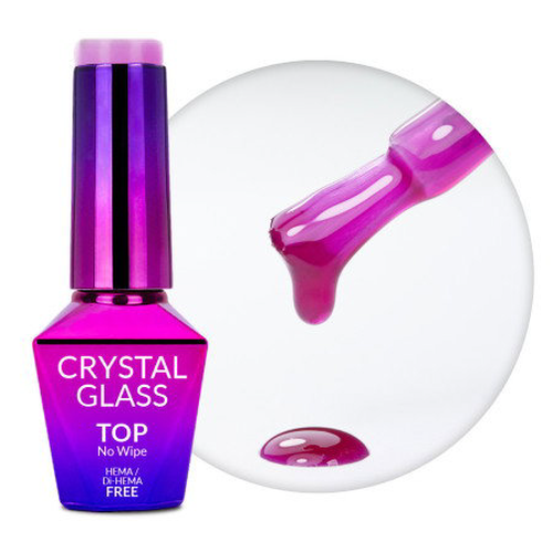 Molly Nails barevný top coat Crystal Glass fialový