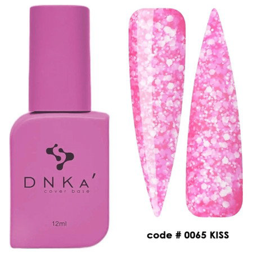 DNKa' Rubber Cover Base 0065 Kiss 12ml - růžová třpytivá gumová báze