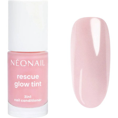 Vyživující lak na nehty Rescue Glow Tint 3v1 Glitter Rose - regenerační a posilující