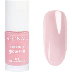 Vyživující lak na nehty Rescue Glow Tint 3v1 Glitter Rose - regenerační a posilující