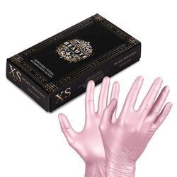 Jednorázové nitrilové rukavice Beaute Luxe XS růžové