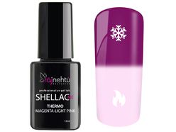 Ráj nehtů UV gel lak Shellac Me Thermo 12ml - Magenta-Light Pink