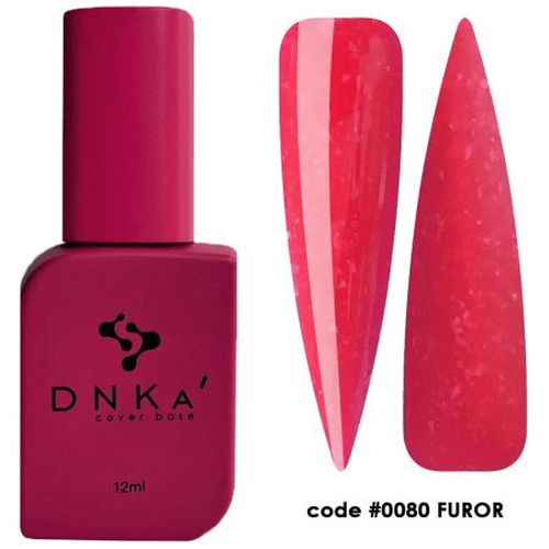 DNKa' Rubber Cover Base 0080 Furor 12ml - malinově růžová gumová báze
