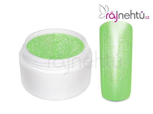 Ráj nehtů Barevný UV gel GLIMMER - Neon Green - 5ml