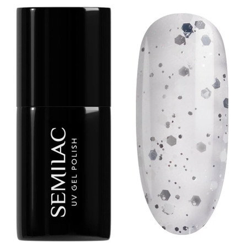 Semilac gelový lak 924 Silver & White Drops 7ml