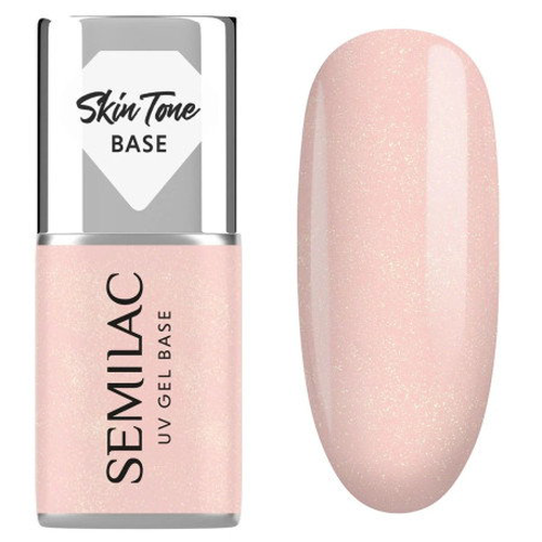 Semilac - Krycí báze Glitter Peach 7 ml