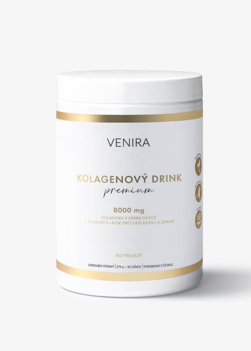 VENIRA PREMIUM kolagenový drink pro vlasy, nehty a pleť, bez příchutě, 276 g