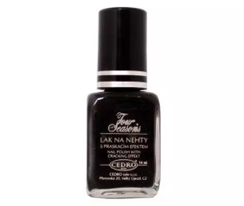 Cedro Four Seasons lak na nehty praskací - černý 14 ml