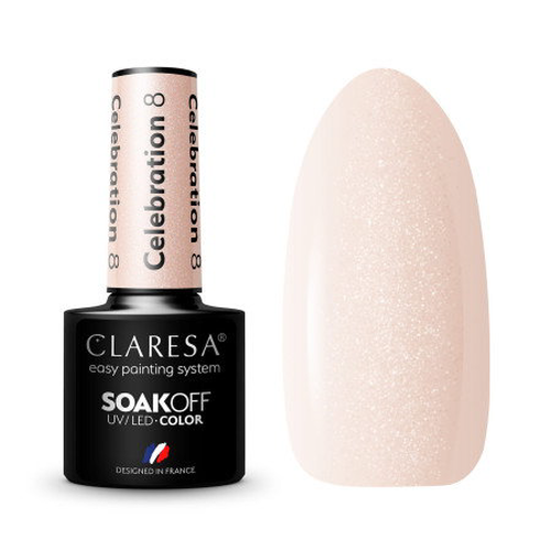 Gel lak CLARESA® Celebration 8 5ml - poloprůhledný
