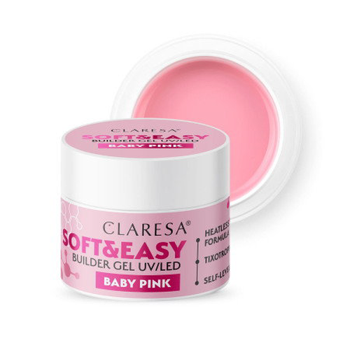CLARESA STAVEBNÍ GEL NA NEHTY SOFTEASY BABY PINK 45G