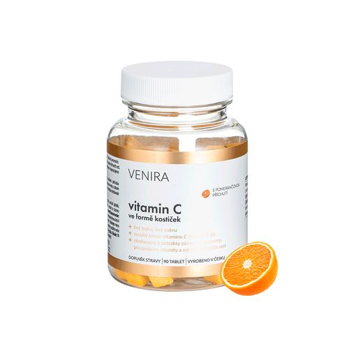 Venira vitamin C ve formě kostiček, 90 kostek, pomeranč