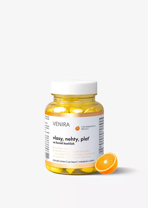 VENIRA srdíčka pro vlasy, nehty a pleť, 60denní kúra - pomeranč