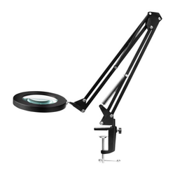 Profesionální stolní LED lampa s lupou černá na usb připojení