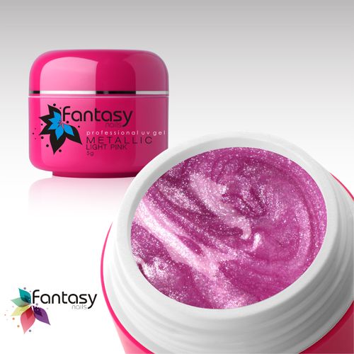 Ráj nehtů Fantasy line Barevný UV gel Fantasy Metallic 5g - Light Pink