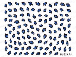 Samolepky na nehty - modré, leopard