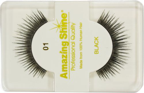 Amazing Shine EYELASH BLACK nalepovací řasy celé na elastickém proužku, černé č.01